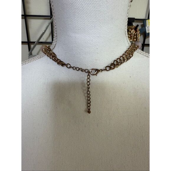 Multi-Strand Faceted Bead Statement Necklace Soft Neutrals & Pastel Glass Beads - Picture 2 of 7